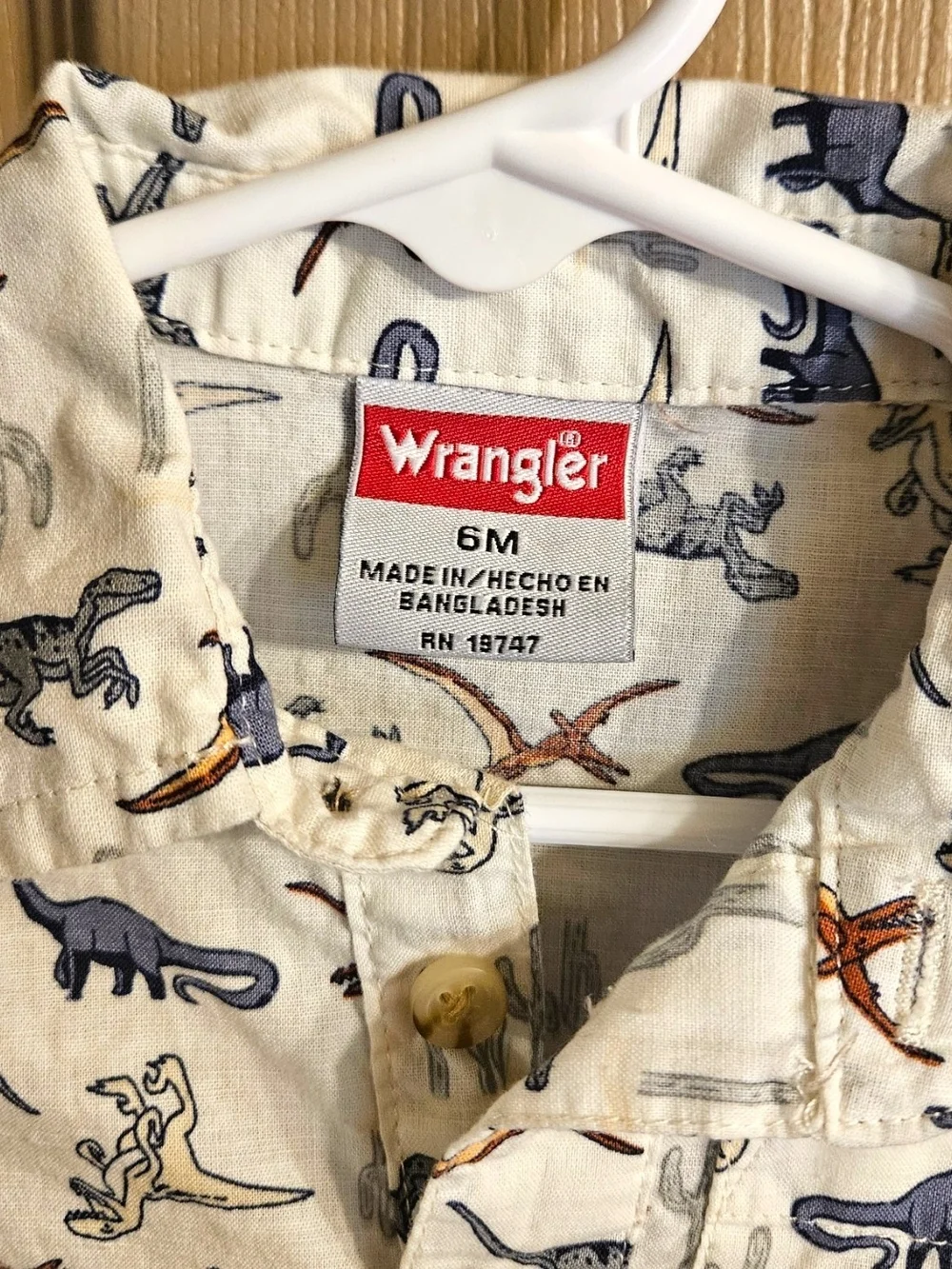 Wrangler Bodysuit with Dinosaur Print